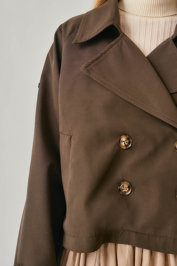 Classic Short Trench Coat Brown - 9