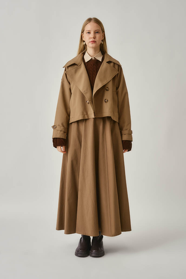 Classic Short Trench Coat Camel - 1