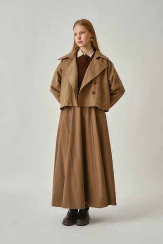 Classic Short Trench Coat Camel - 3