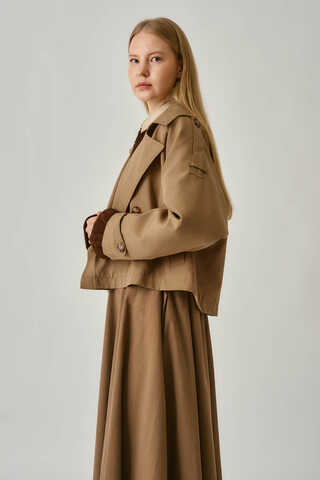 Classic Short Trench Coat Camel - 5