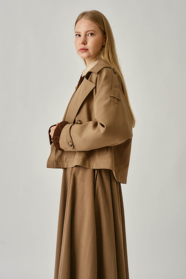 Classic Short Trench Coat Camel - 5