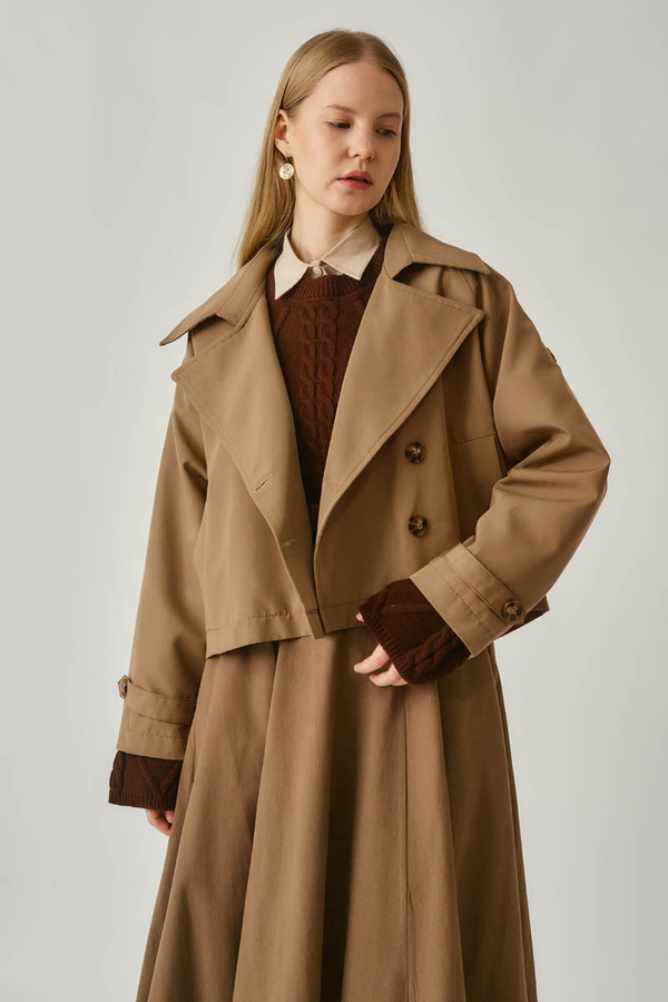Classic Short Trench Coat Camel - 6
