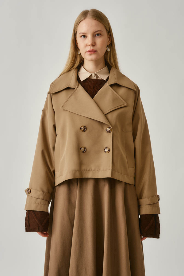 Classic Short Trench Coat Camel - 9
