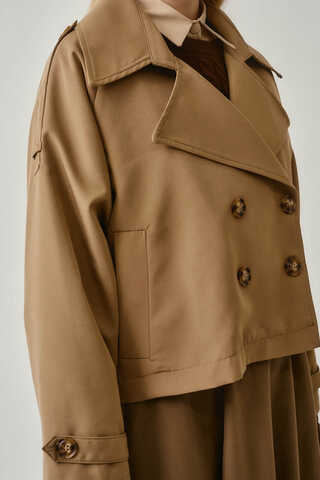 Classic Short Trench Coat Camel - 10