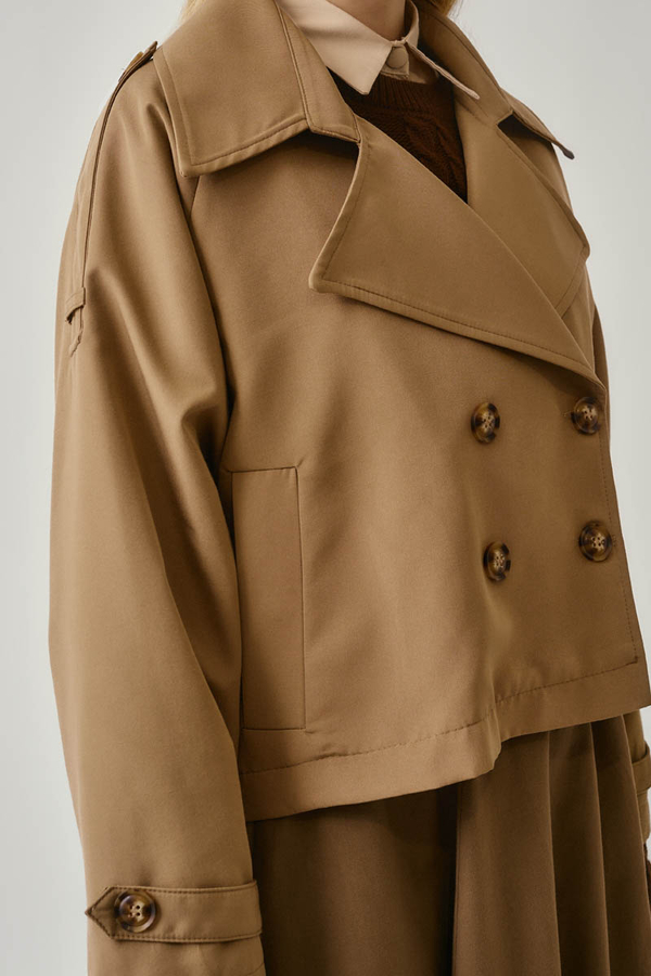 Classic Short Trench Coat Camel - 10