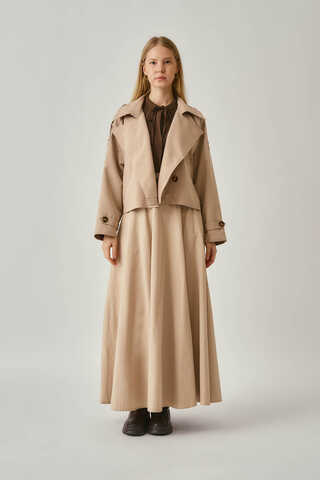 Classic Short Trench Coat Stone - 4