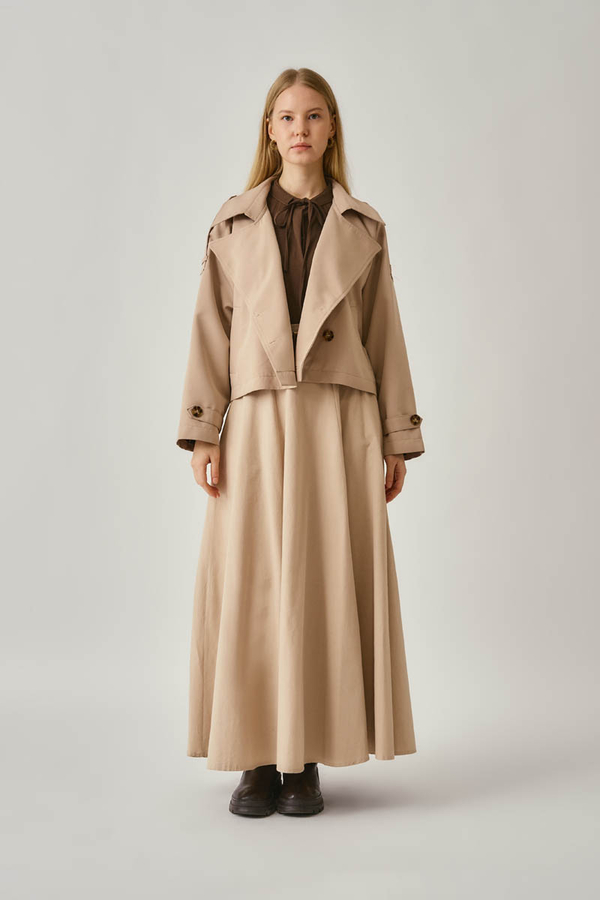 Classic Short Trench Coat Stone - 4