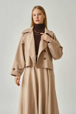 Classic Short Trench Coat Stone - 7