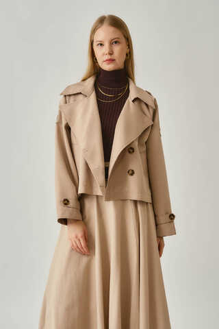 Classic Short Trench Coat Stone - 1
