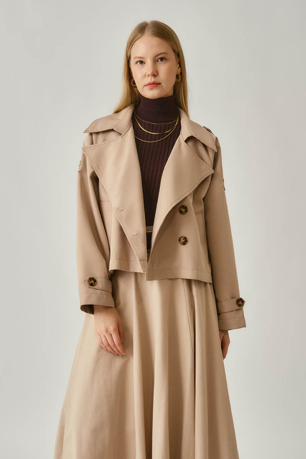 Classic Short Trench Coat Stone