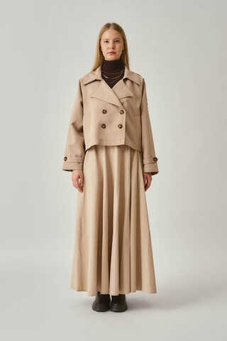 Classic Short Trench Coat Stone - 9