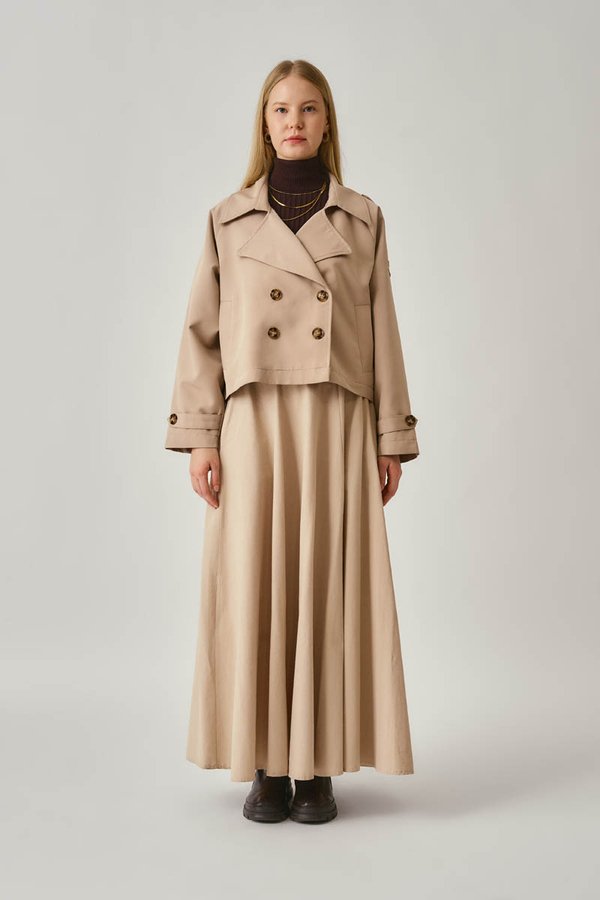 Classic Short Trench Coat Stone - 9