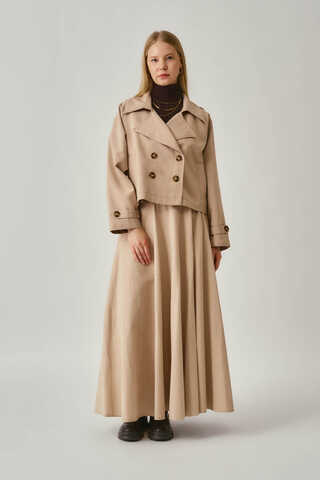 Classic Short Trench Coat Stone - 10