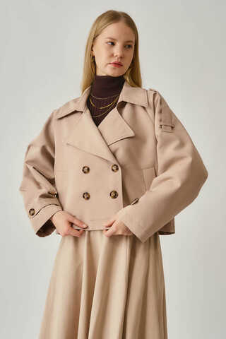Classic Short Trench Coat Stone - 11