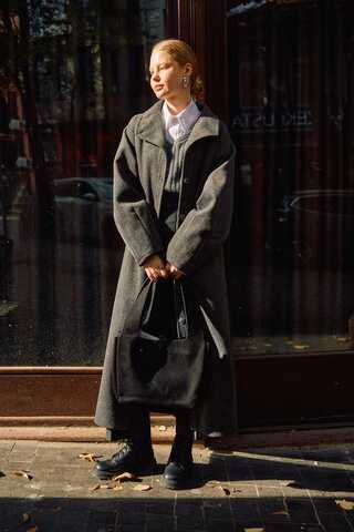 Coat with Dart Detail Anthracite - 2