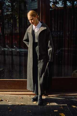 Coat with Dart Detail Anthracite - 3