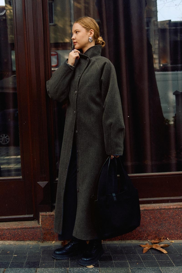 Coat with Dart Detail Anthracite - 6