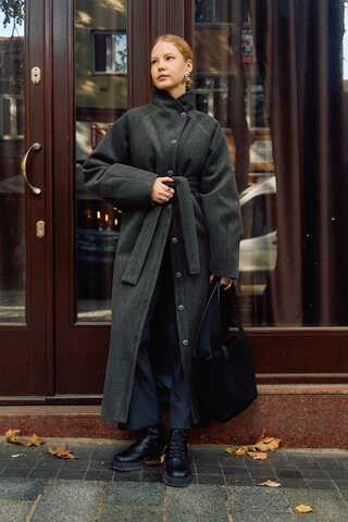 Coat with Dart Detail Anthracite - 7