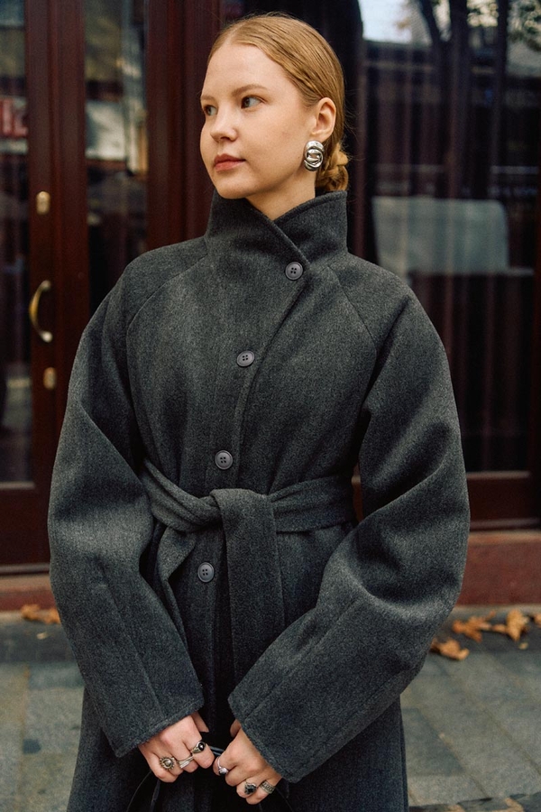 Coat with Dart Detail Anthracite - 10