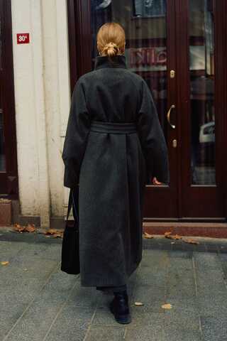 Coat with Dart Detail Anthracite - 11