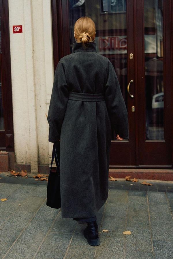 Coat with Dart Detail Anthracite - 11