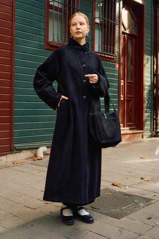 Coat with Dart Detail Black - 5