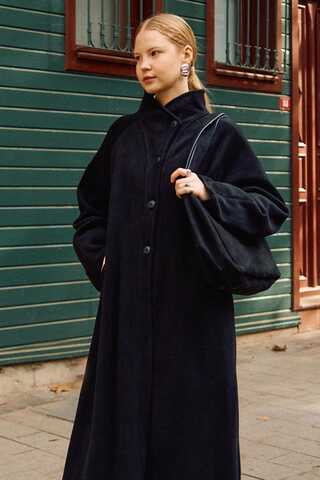 Coat with Dart Detail Black - 6