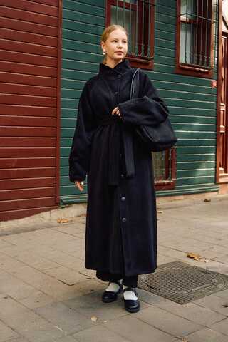 Coat with Dart Detail Black - 7