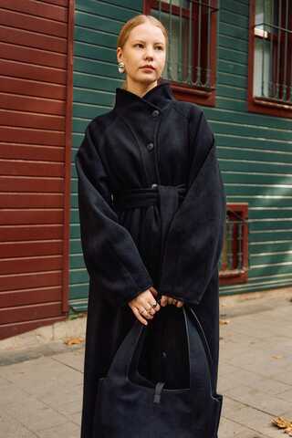 Coat with Dart Detail Black - 8