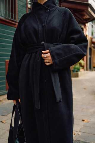 Coat with Dart Detail Black - 11