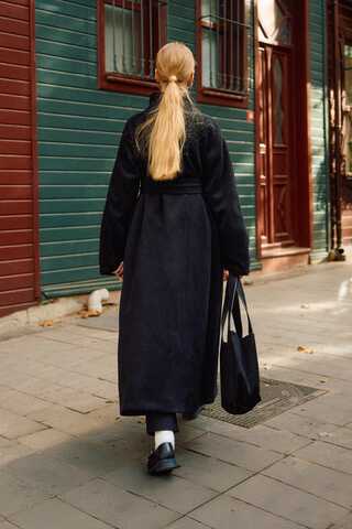 Coat with Dart Detail Black - 12