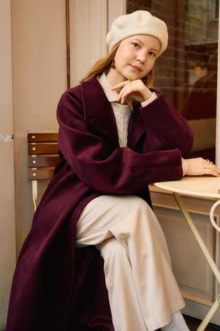 Coat with Dart Detail Burgundy - 12