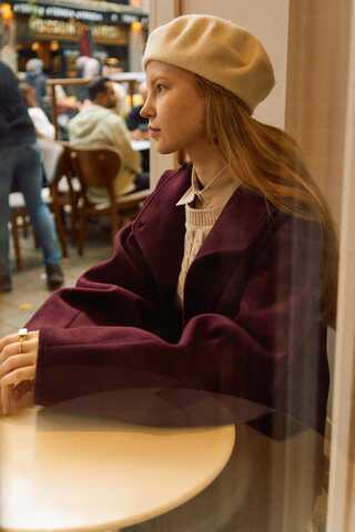 Coat with Dart Detail Burgundy - 14