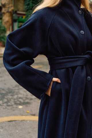 Coat with Dart Detail Navy - 6