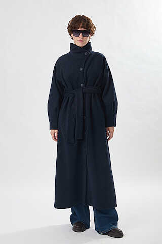 Coat with Dart Detail Navy - 12