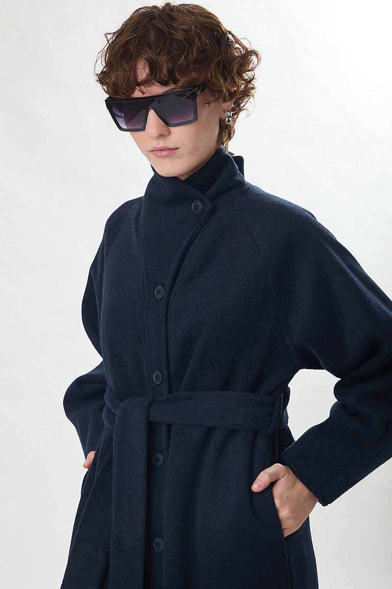 Coat with Dart Detail Navy - 14