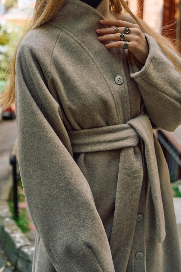 Coat with Dart Detail Stone - 3