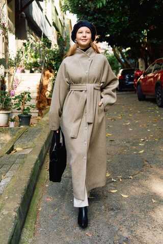 Coat with Dart Detail Stone - 8