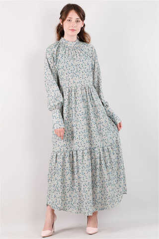 Pleated Collar Dress Mint - 1