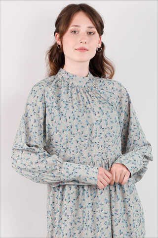 Pleated Collar Dress Mint - 2