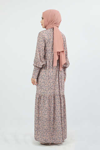 Pleated Collar Dress Powder - 3