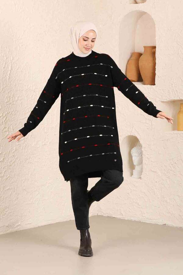 Colored Striped Sweater Black 