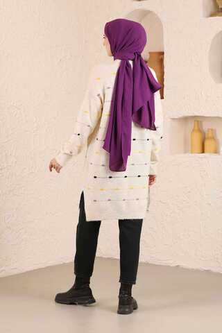 Colored Striped Sweater Cream - 5