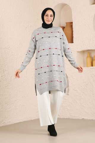 Colored Striped Sweater Gray - 2