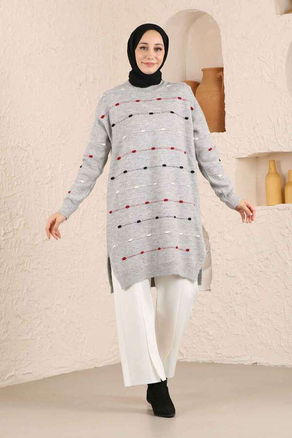 Colored Striped Sweater Gray - 2