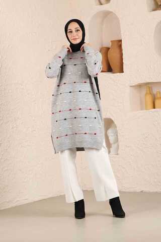 Colored Striped Sweater Gray - 3