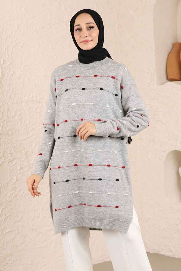 Colored Striped Sweater Gray 