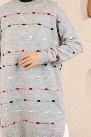 Colored Striped Sweater Gray - 4