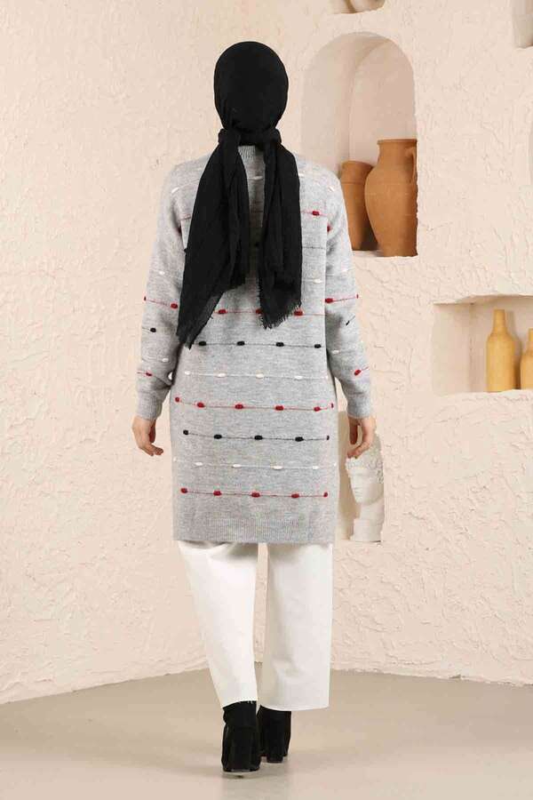 Colored Striped Sweater Gray - 5