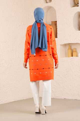 Colored Striped Sweater Orange - 4